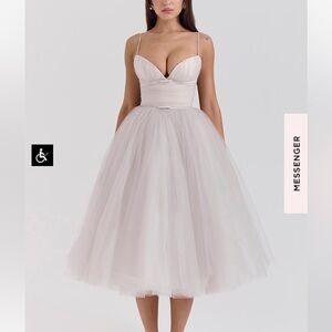 House of CB Elegant Cream Midi Dress